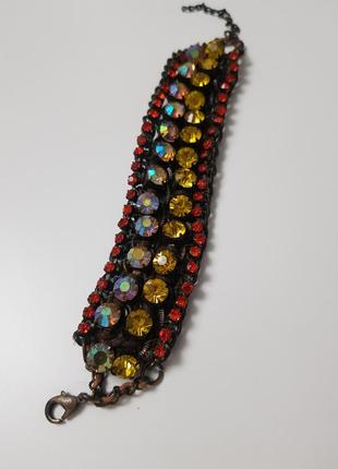 Продам винтажный браслет с камнями (италия)1 фото