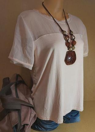 Пудровая блуза h&m. персиковая футболка h&m. летняя блуза вискоза