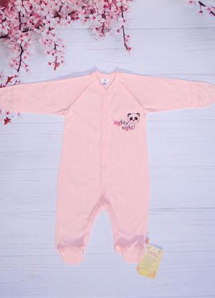 Комбинезон - человечек, для малышей, розовый, панда лио1 фото