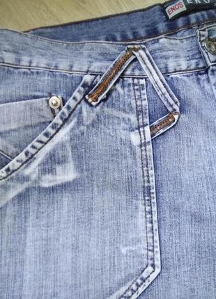 Комфортні чоловічі джинсові шорти бермуди enos блакитного кольору4 фото