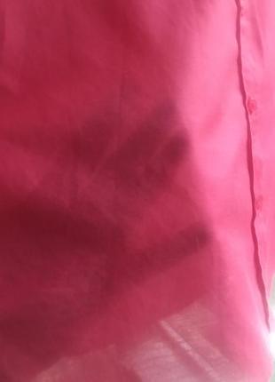 Milano легкая коттоновая с шелком рубашка с   блуза цвета малиновый коралл р.42/xl6 фото