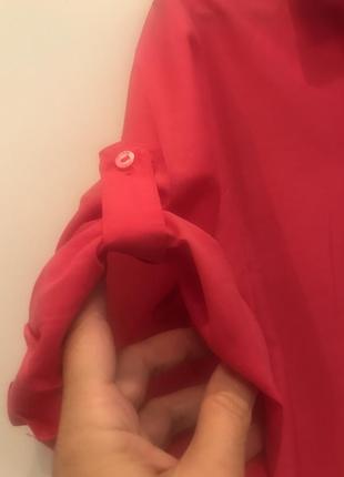 Milano легкая коттоновая с шелком рубашка с   блуза цвета малиновый коралл р.42/xl5 фото