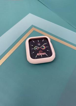 Силиконовый бампер чехол для apple watch 38мм pink sand розовый