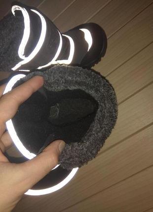 Теплі чобітки черевики чоботи чоботи зі світловідбивачами демі 🌨️ 21р/устілка 13,5 см8 фото