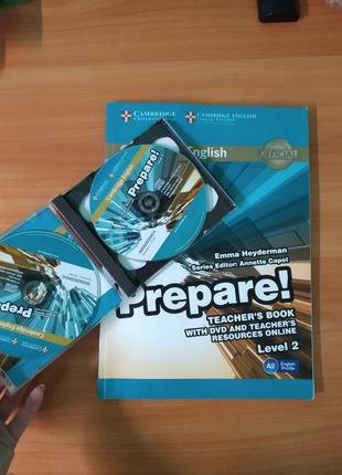 Підручник prepare  level 2. teacher's book + аудіо супровід (3 диска).