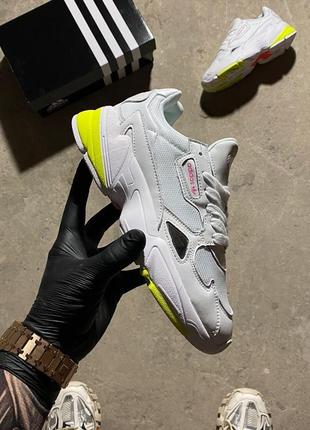 Кроссовки женские adidas falcon white/yellow