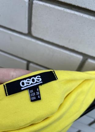 Желтый топ бандо майка asos хлопок4 фото