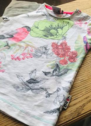 Лёгкая летняя футболка на девочку 9-12 месяцев vingino