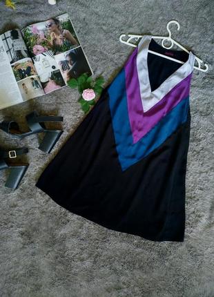 Стильное свободное платье-туника, геометрический принт, v вырез, трапеция2 фото