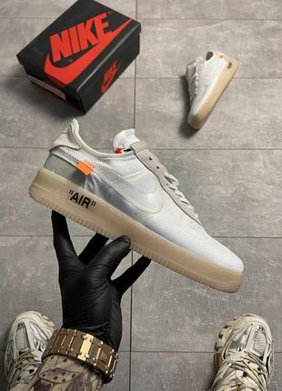 Кроссовки женские nike air force 1 low off-white white biege