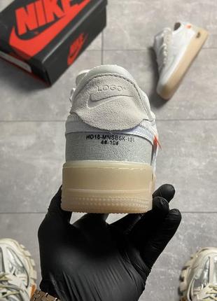 Кроссовки женские nike air force 1 low off-white white biege6 фото
