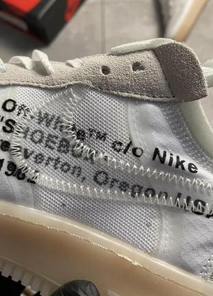 Кроссовки женские nike air force 1 low off-white white biege8 фото