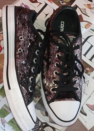 Кеды converse all star eur 40  паетки5 фото