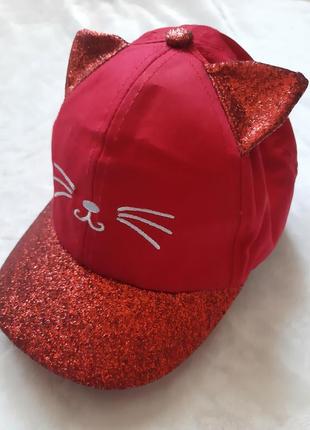 Красная яркая кепка для девочки 46 рр2 фото