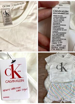 Пижама calvin klein оригинал, комплект для сна футболка+шорты (s)6 фото