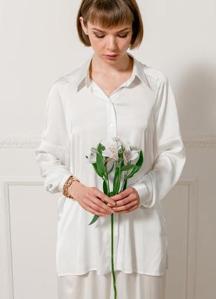 Костюм: блузка + штани в молочному кольорі2 фото