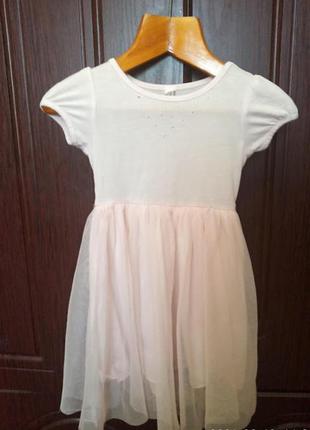 Нежное воздушное платье пудрового цвета на девочку от 3 до 6 лет от бренда tamnoon юбка фатин3 фото