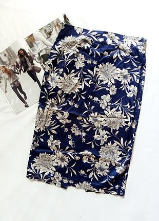 Синяя юбка в цветочек zara.