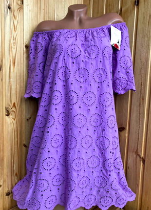 Практичне плаття-туніка з прошвы, бавовна, італія