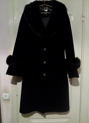 Кашемірове пальто сarlot согр 44р з натуральним хутром1 фото