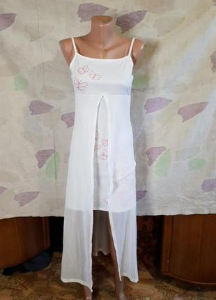 Сарафан  белый бабочки