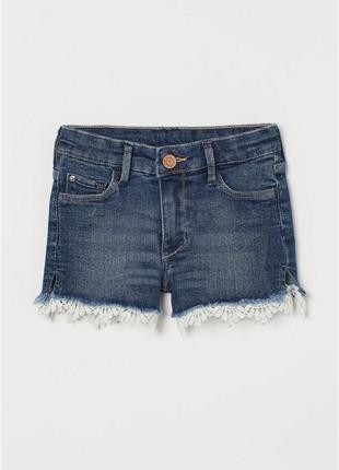 Крутые джинсовые шортики h&m с рюшем девочкам