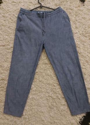 Брюки штаны свободные джинсовые летние натуральные літні1 фото