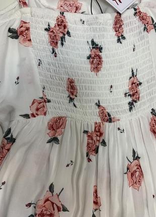 Белое платье сарафан короткая от h&m3 фото