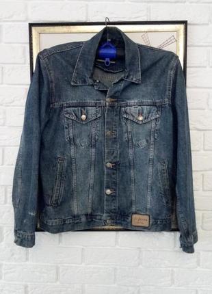 Джинсовый пиджак с вышитыми волками на спине  fa jeans скидка  дня！