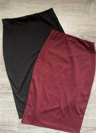 Трикотажна юбка міді на резинці3 фото