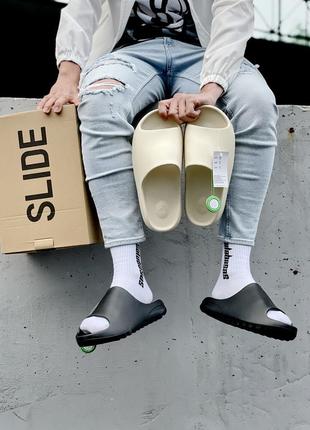 Хит трендовые шлёпанцы сланцы шлёпки женские adidas yeezy slide бежевые унисекс 36-45 р3 фото