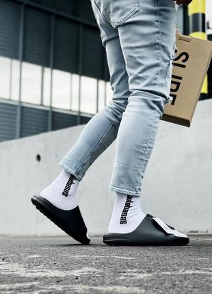 Хит трендовые крутые шлёпанцы сланцы шлёпки женские adidas yeezy slide чёрные унисекс 36-45 р5 фото