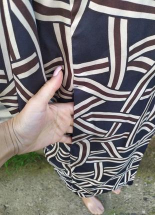 Стильный летний удлиненный пиджак жакет блейзер 100%шелк,абстрактный принт4 фото