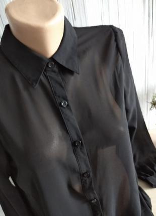 Рубашка шифоновая со складками на спине4 фото