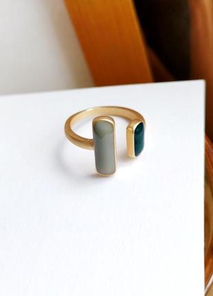 Стильное минималистичное кольцо бижутерия с эмалью minimimi