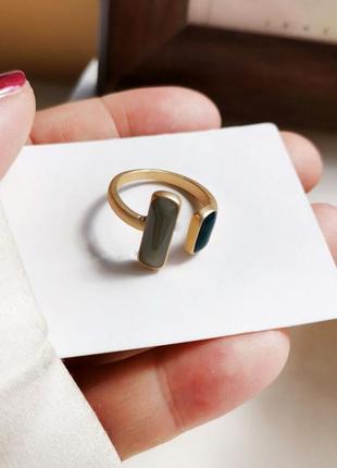 Стильное минималистичное кольцо бижутерия с эмалью minimimi2 фото