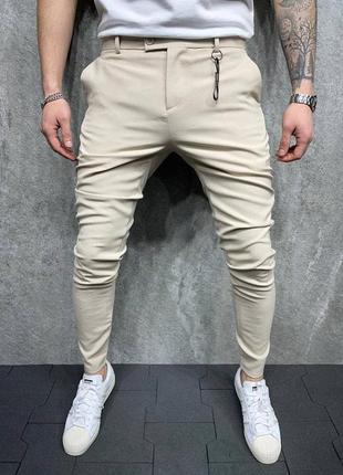 Штани чоловічі базові бежеві туреччина / штани чоловічі базові штани бежеві турречина