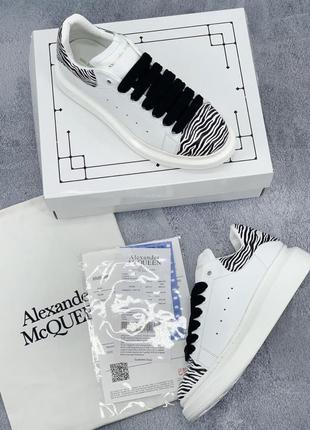 Кроссовки alexander mcqueen oversized white/zebra8 фото