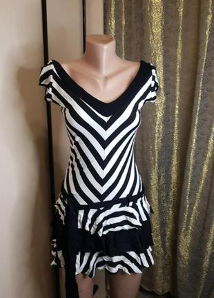 Платье  kdk в полоску  рюша