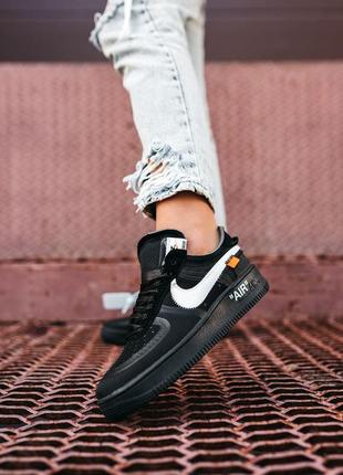 Кроссовки текстиль nike air force 1 off-white black5 фото