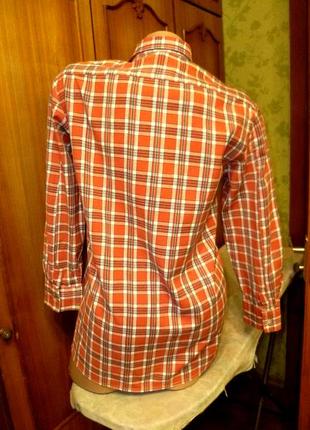 Винтажная натуральная рубашка в клетку с длинным рукавом,унисекс,дефект2 фото