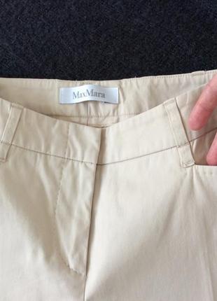 Max mara укорочённые бежевые брюки хлопок5 фото