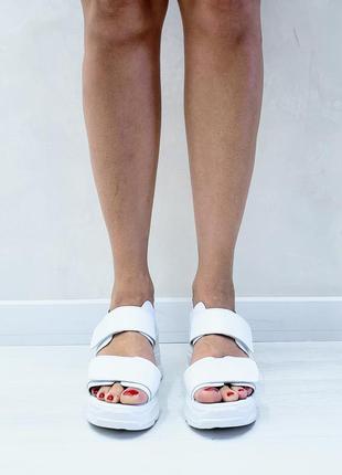 Босоножки кожаные на липучках сандалии туфли босоніжки шкіряні сандалі туфлі8 фото