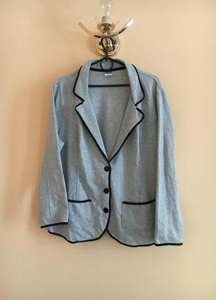 Батал большой размер серый стильный пиджак пиджачек жакет блейзер1 фото