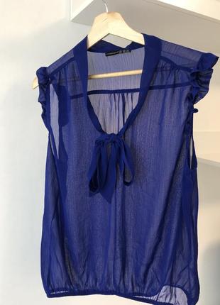 Шифонова блуза потресающего ультрамаринового кольору