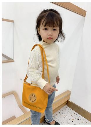 Дитяча сумка через плече, шоппер, жовта4 фото