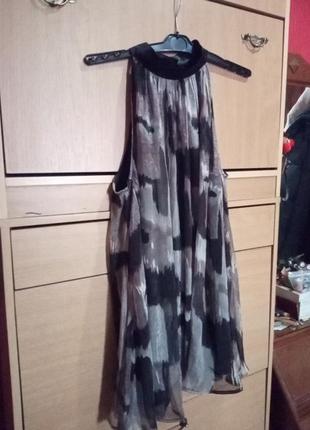 Короткое брендовое платье-туника шелк на подкладе1 фото