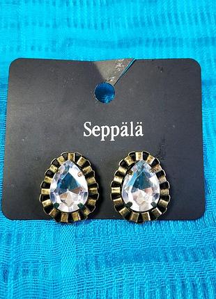 Крупные серьги серёжки сережки гвоздики пуссеты пусети с камнями