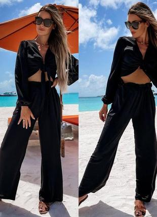 Костюм палаццо брюки клёш топ