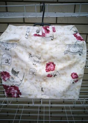 Новая цветная  мини-юбка, размер 10.